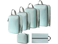 Bolsa de almacenamiento de compresión, juego de 6 piezas, bolsa de almacenamiento de viaje ligera, color verde Siurn