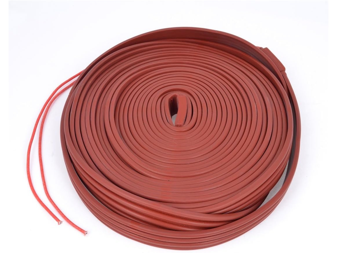 Cable Calefactor Impermeable Para Tuberías, Color Rojo Ladrillo, 220 V, 10 M X 25 Mm