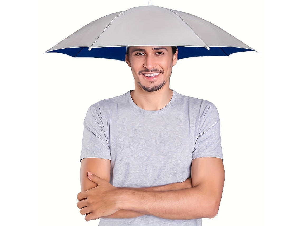 Sombrero Tipo Paraguas, Uso En Acampar Y Pescar Con Banda Elástica Para La Cabeza Protección Uv, Hogar, Moderno