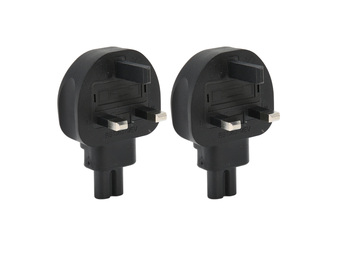2 Piezas De Adaptador De Corriente Para Computadoras Portátiles De Alta Resistencia Con Enchufe Estándar Británico A Iec320 C7