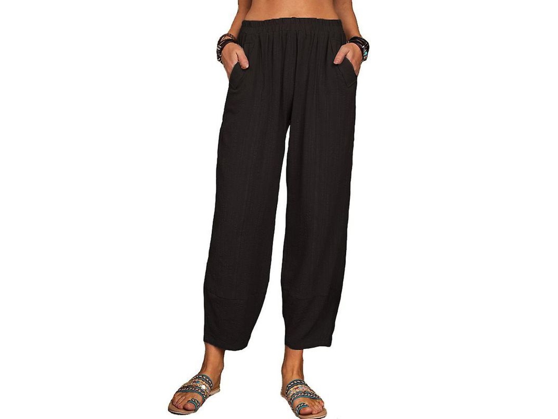 2026-pantalones Casuales Mujer De Tela Elástica Con Cintura Elástica Y Corte Recto Suelto