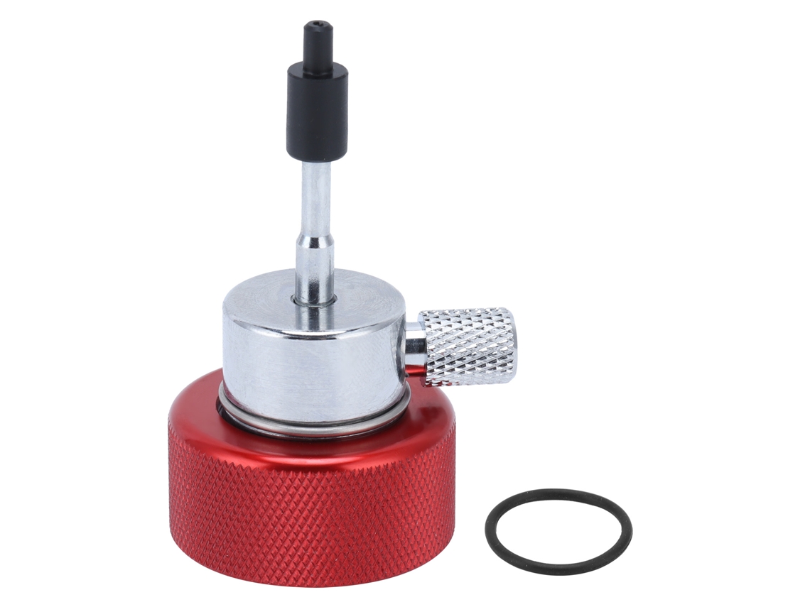 Adaptador de llenado de propano de aleación de aluminio con puerto de aceite de silicona