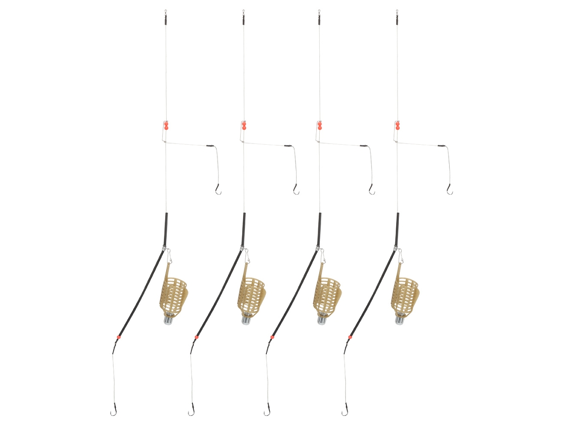 Danu26-4pcs Jaula De Cebo Pesca Ligera Portátil Cesta Trampa De Lure Alimentador Accesorios De Pesca 30g