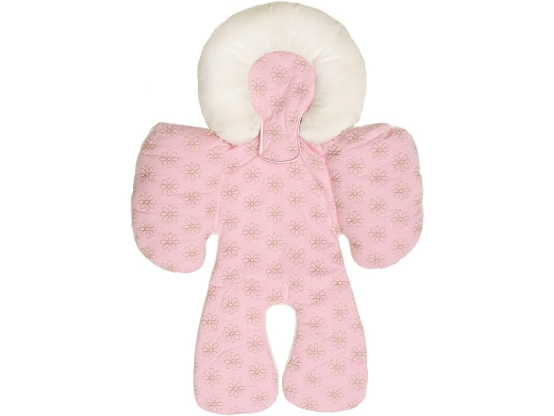 Cojín para asiento de cochecito de bebé Digitallab con soporte para la cabeza y el cuerpo del bebé (rosa)