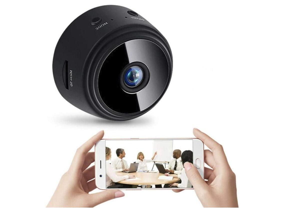Mini cámara espía oculta con wifi, Full HD 1080P, seguridad secreta con visión nocturna y detección de movimiento, Yizhood (negra)