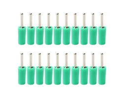 20 Unidades De Conectores Banana De 2 Mm Con Pines, Chapados En Latón Cromado E Impermeables, Color Verde.