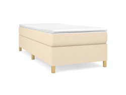 Maison Exclusive - Cama Box Spring Con Colchón Tela Color Crema 100x200 Cm