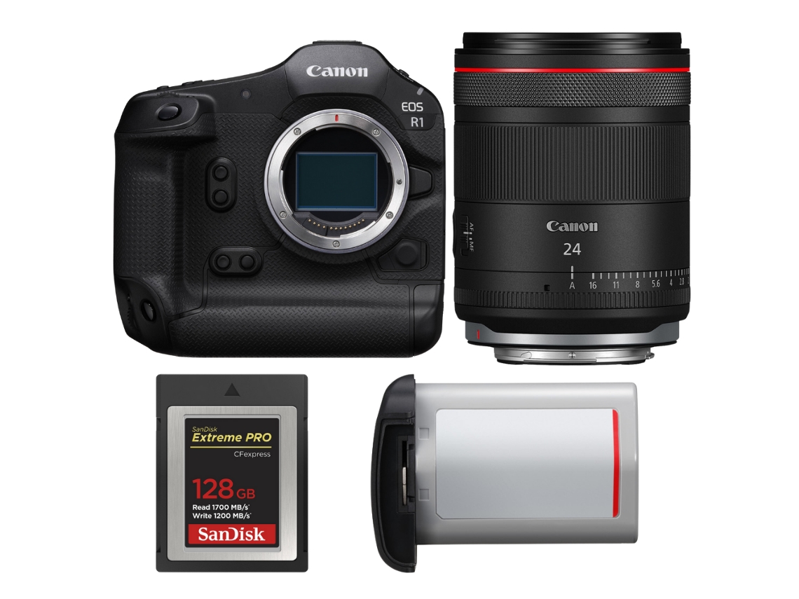 Canon Eos R1 + Rf 24mm F/1.4 L Vcm + 1 Sandisk 128gb Extreme Pro Cfexpress Type B + Canon Lp-e19 + Ebook “20 Consejos Para Fotos Que Impactan”