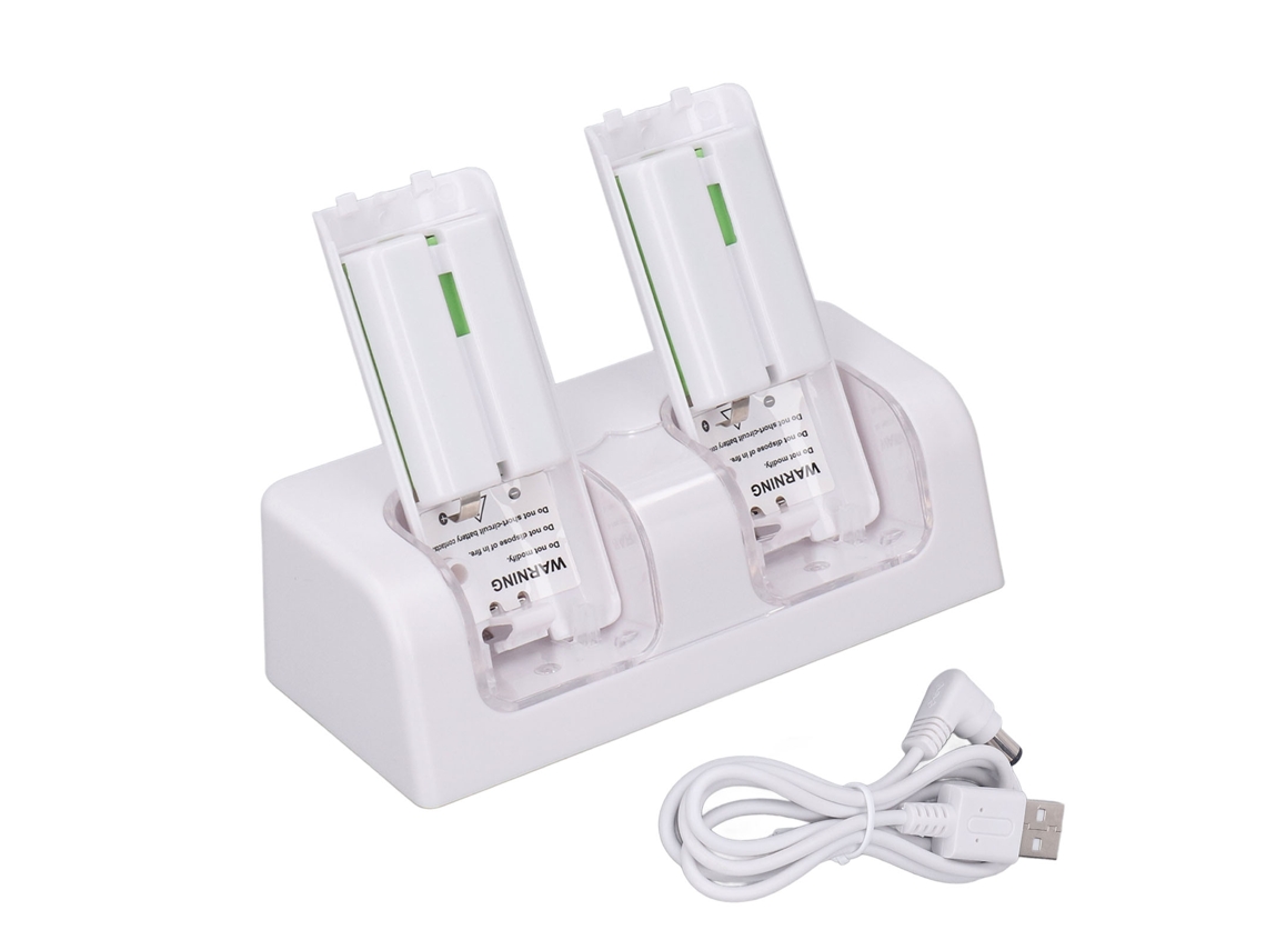 Dan26-base De Carga Para Control Remoto 4 En 1 Estación Portátil Doble Dock De Carga Control Remoto Blanco