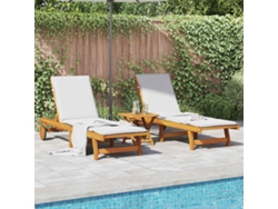 Pack 2 Uds Tumbonasillas Madera Maciza De Acacia Wsd14693