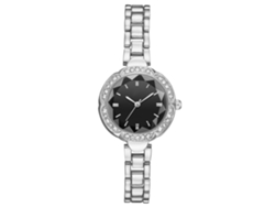 Reloj De Pulsera De Cuarzo Para Mujer En Aleación Con Números Romanos Y Diamantes De Imitación Blancos Plateados.
