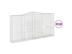 Conjunto 10 Cesta De Gaviones VIDAXL Plateado Hierro (400x50x200/220 cm)