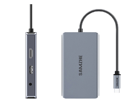 Adaptador SAMZHE Dk-L9 9In1 Tipo-C a 2Usb2.0 Hdmi Vga Aux 3.5Mm Sd/Tf Pd100W 100Mbps para Huawei Mate40/P50 S20