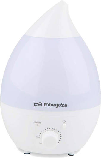 Humidificador Orbegozo Hu208 22w hu2028 28l humificador 2028 vapor ajustable orientable 360º 7 colores soporte aceite 2.8 30 m2 luces de 28 capacidad proyecta 22 2.8l