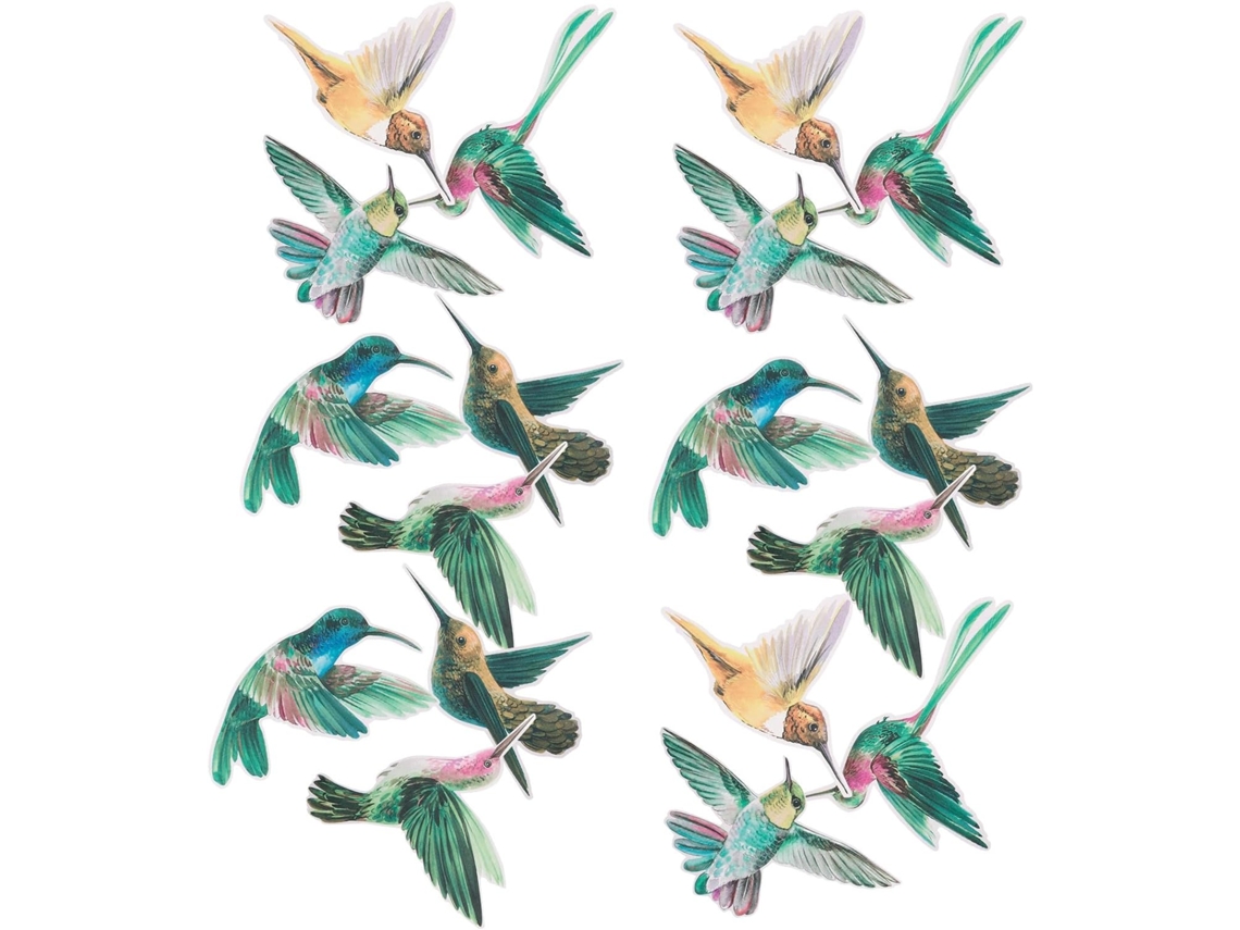 Pegatinas Estáticas Pájaros Efecto Colisión Fabricadas Película Pet Pvc 18 Unidades Protección Ventanas