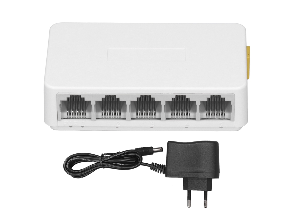 Conmutador Ethernet De 5 Puertos, 1,0 Gbps, Divisor, Concentrador De Red, Plug And Play, Enchufe Europeo, 100-240 V.