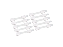 Freno De Seguridad Ajustable Para Bebés Con Protector Adhesivo Para Armarios/cajones, Blanco, 10 Unidades