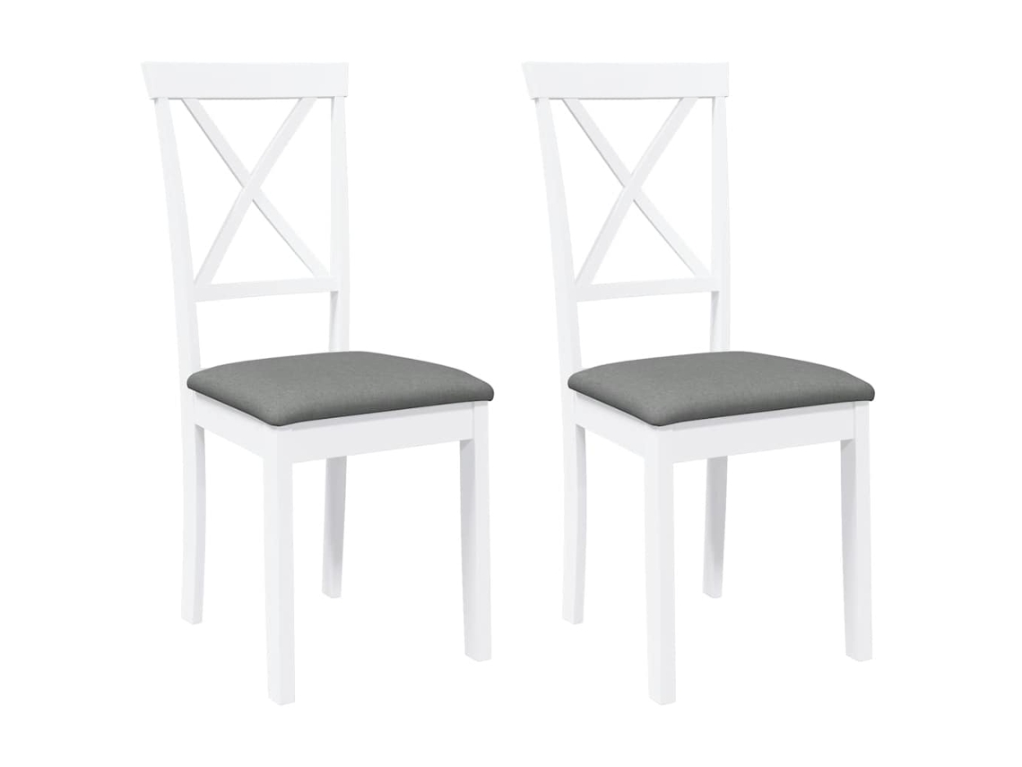 Juego de 2 sillas de comedor Vidaxl de caucho blanco