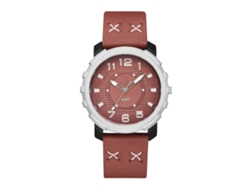 Reloj De Pulsera De Cuarzo Informal Para Hombre De Pu Con Esfera Redonda Marrón Claro