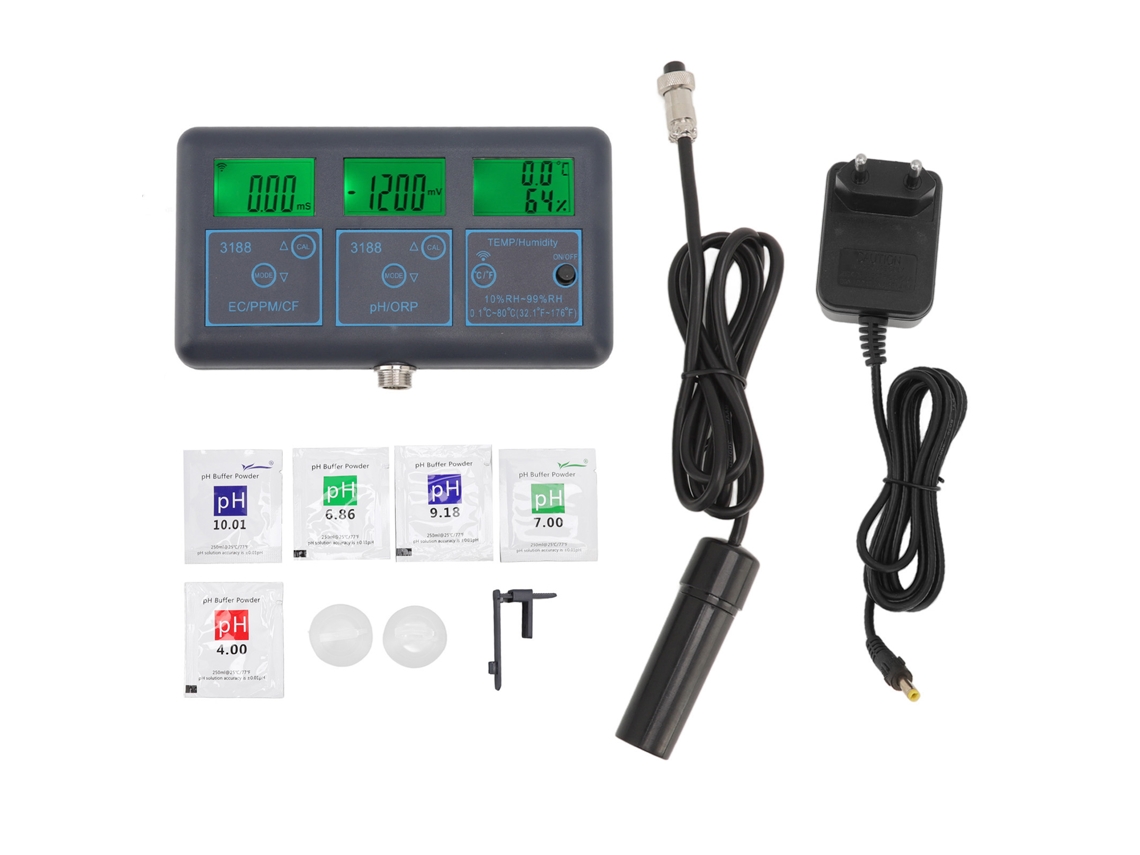 Monitor de calidad del agua 7 en 1 con wifi para la aplicación Tuya, medidor de pH, ORP y EC para acuarios.