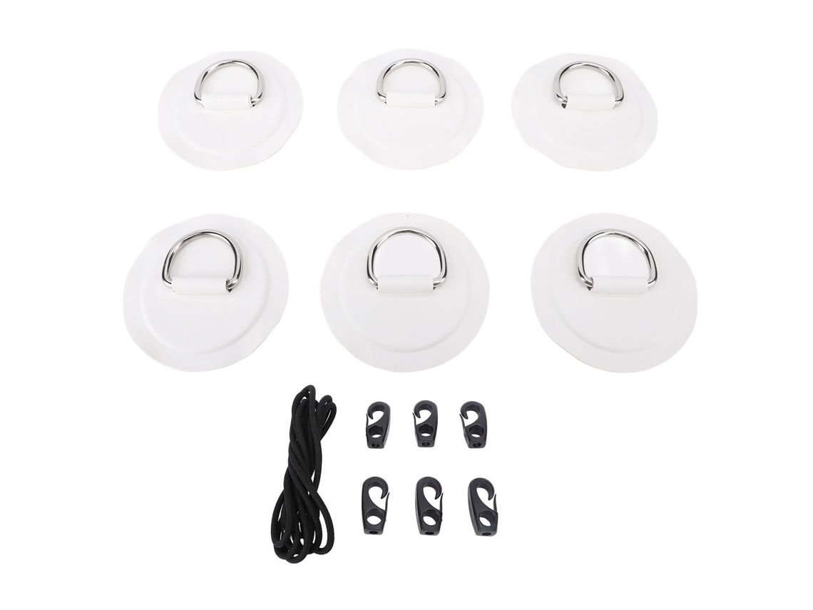 Kit De Reparación Con Anilla En D De Acero Inoxidable Para Tabla De Paddle Surf, Kayak, Bote Inflable, Canoa - Blanco