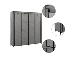 Armario con 4 compartimentos grises 175x45x170 cm