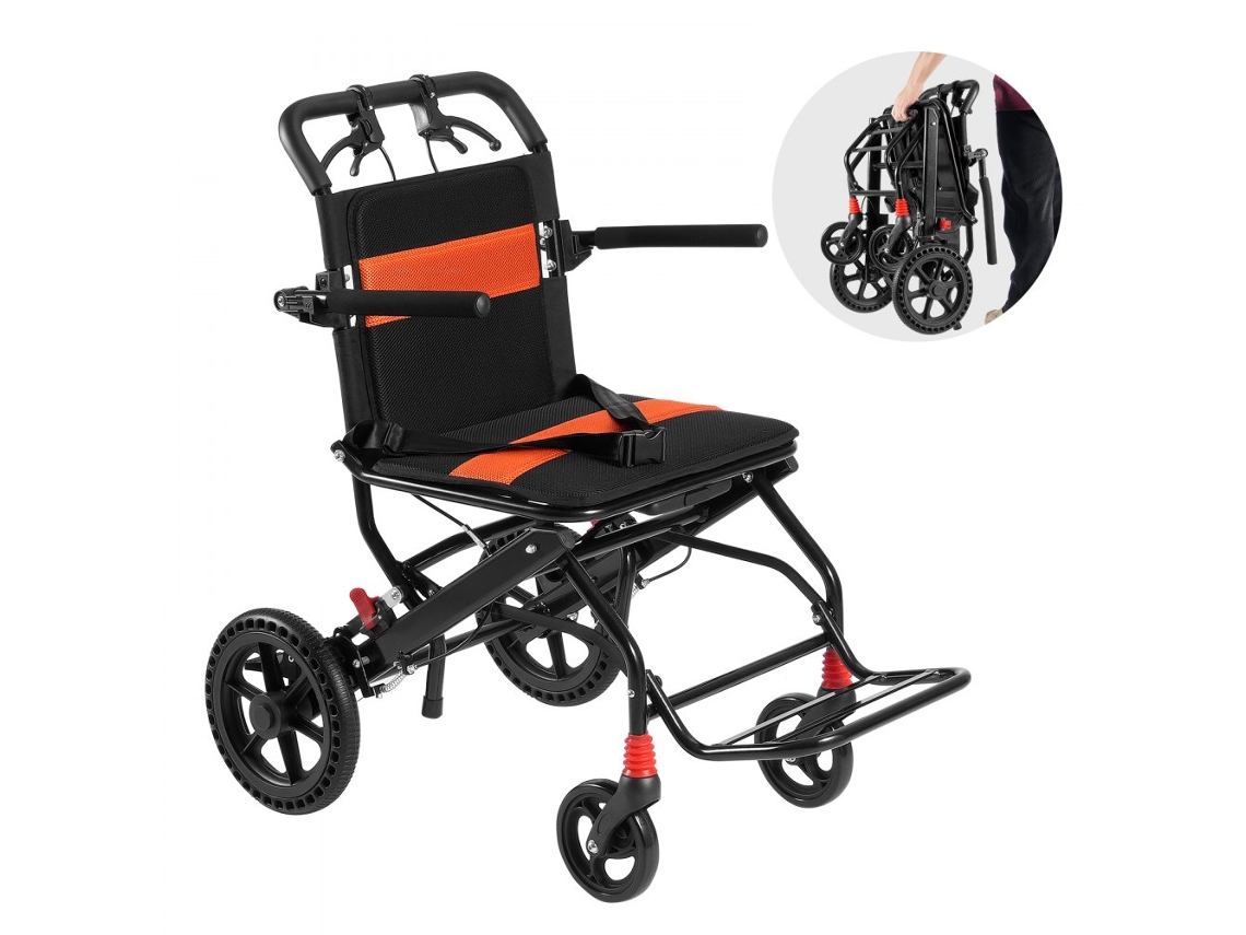 Silla De Ruedas Plegable Ultraligera Y Portátil Para Viajes Hasta 100kg Tekmaquinas