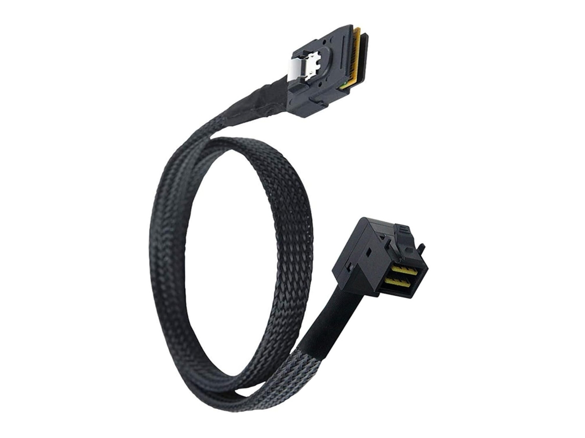 Cable Coaxial Interno Sff 8087 A Conector Minisas 8643 En Ángulo Recto Para Discos Duros Y Servidores.
