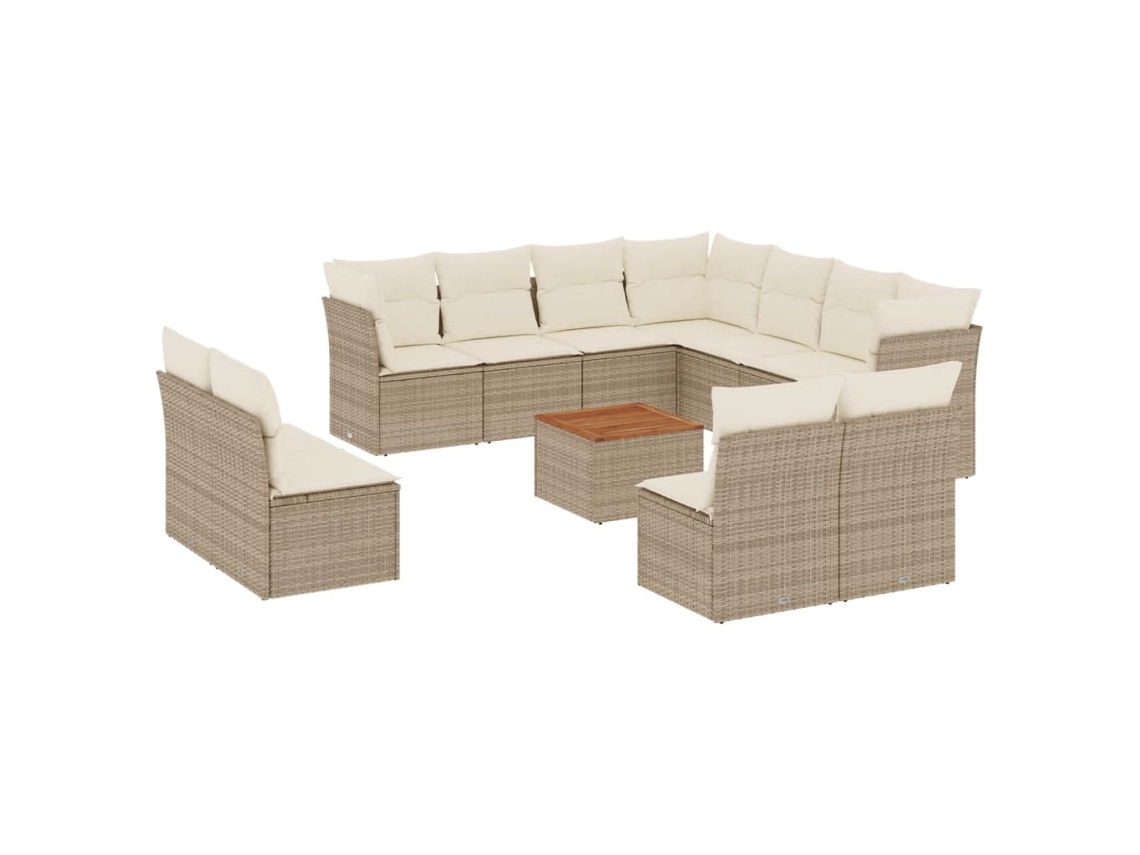 Maison Exclusive - Set De Sofás De Jardín 12 Pzas Y Cojines Ratán Sintético Marrón