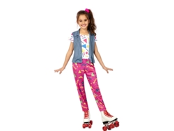 Disfraz de Patinadora de los años 90 con chaleco para niña