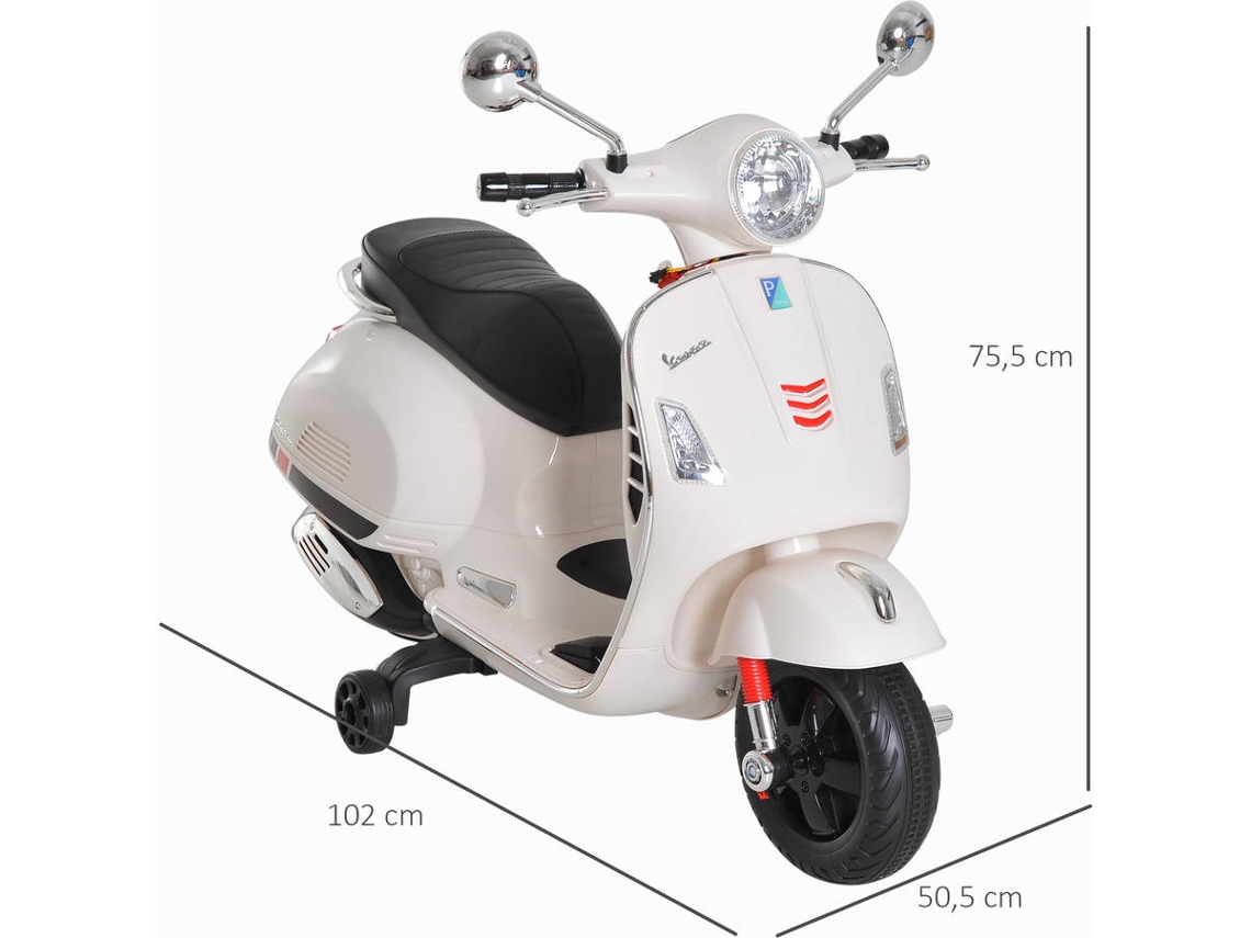 Moto Eléctrica HOMCOM Vespa Blanco