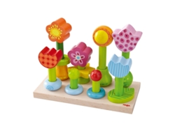 Clasificador de formas de jardín de flores, juguete de madera para niños que encuentra formas geométricas. Haba