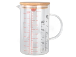 Vaso medidor de vidrio con cuello en V, escala transparente, agarre cómodo, 1000 ml