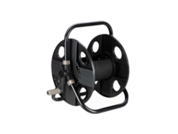 Enrolador De Mangueira Relaxdays, Para 30 M 1/2'', Aço, Plástico, Suporte, Hbt: 38 X 42 X 31 Cm, Preto/cinza.