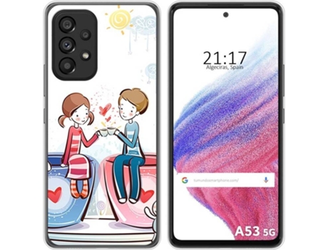 Carcasa para Samsung Galaxy A53 5G TUMUNDOSMARTPHONE Dibujos Café Multicolor