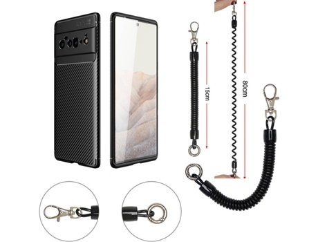 Funda Google Pixel 6 Rugged Carbon Con Fita Negro