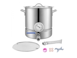 Olla de acero inoxidable de 18,9 L con triple fondo y tapa con asas