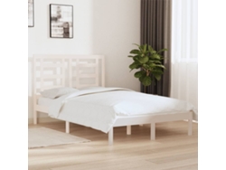 Estructura De Cama Sin Colchón Madera De Pino Blanca 120x200 Cm