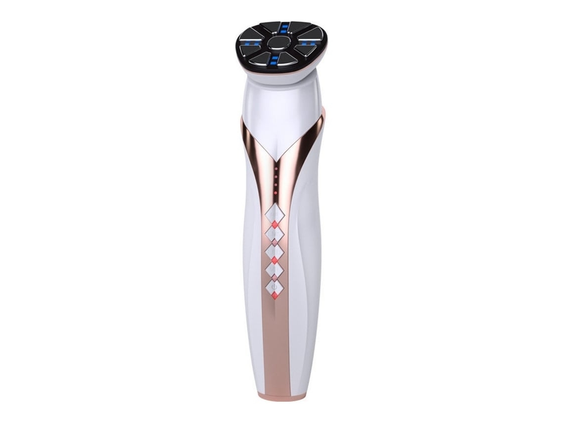 Masajeador facial mejorado, mini máquina ultrasónica RF EMS, dispositivo de belleza facial, masajeador facial para uso doméstico, blanco Chennnls