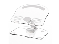 Soporte para tablet Yhl con rotación de 360 grados, ajustable y plegable, acrílico transparente, blanco.