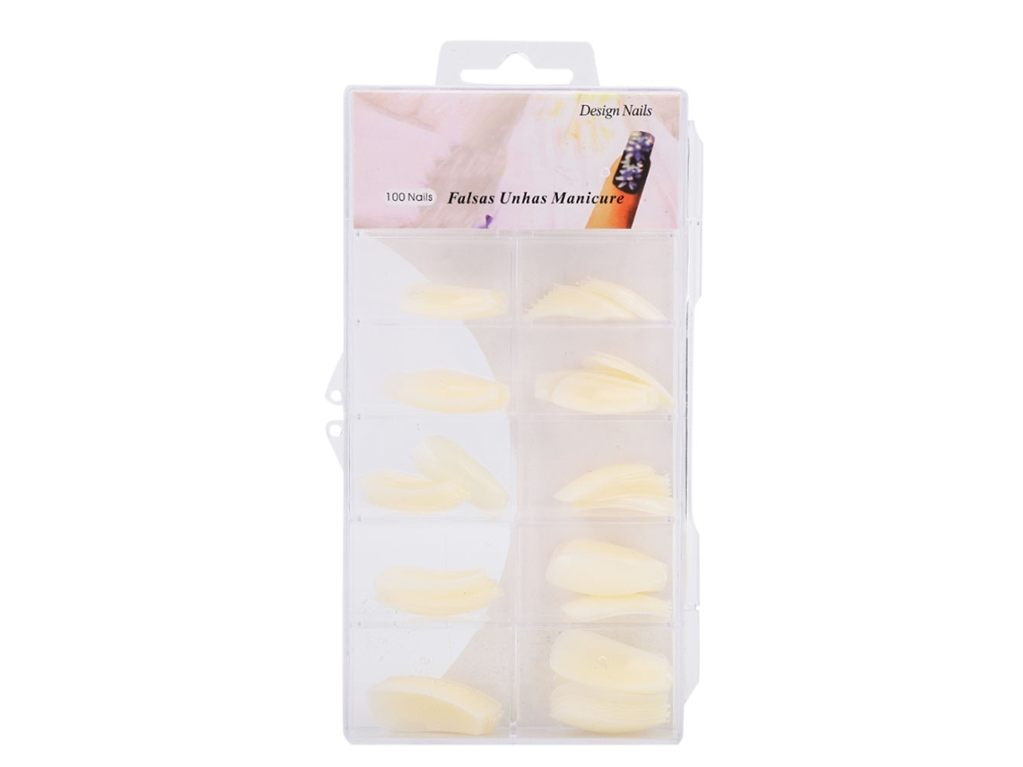 Uñas postizas naturales Kkml-100 para practicar el arte de uñas con gel UV, herramienta de entrenamiento, color natural.