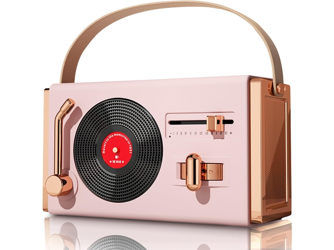 Pequeno Alto Falante Portátil Bluetooth Bonito Reprodutor De Alto Falante Sem Fio Adequado Para Mesa, Quarto, Escritório Rosa 