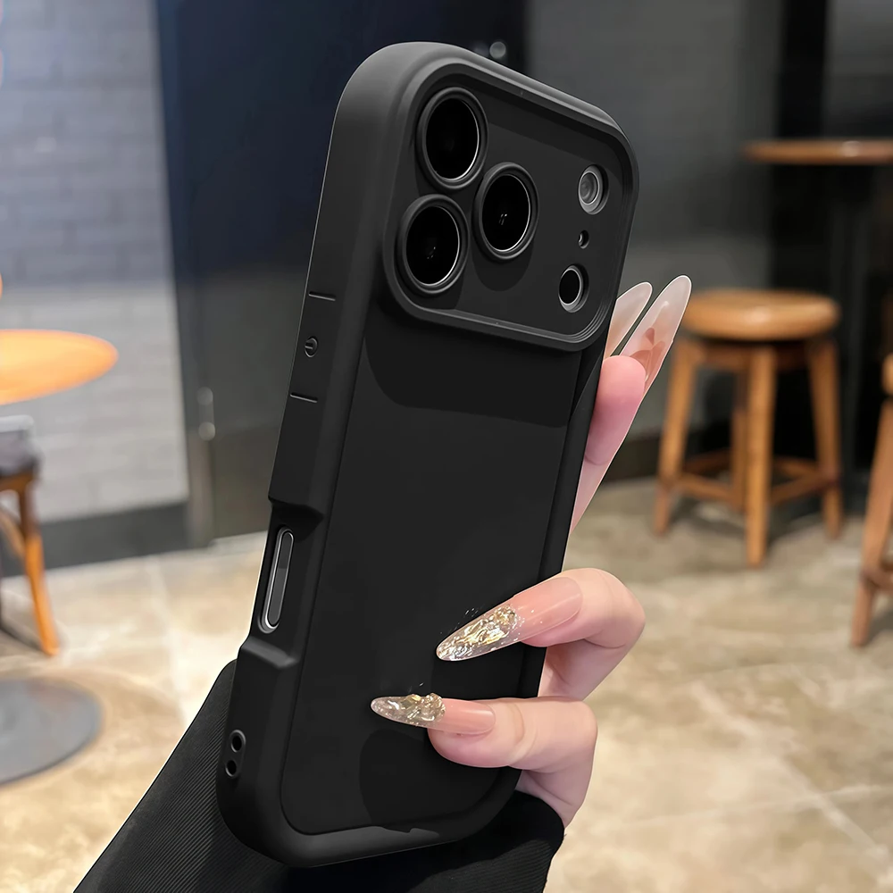 (iphone 15 Pro Max Negro) Funda De Silicona Suave Para Iphone Con Cubierta Trasera A Prueba De Golpes.