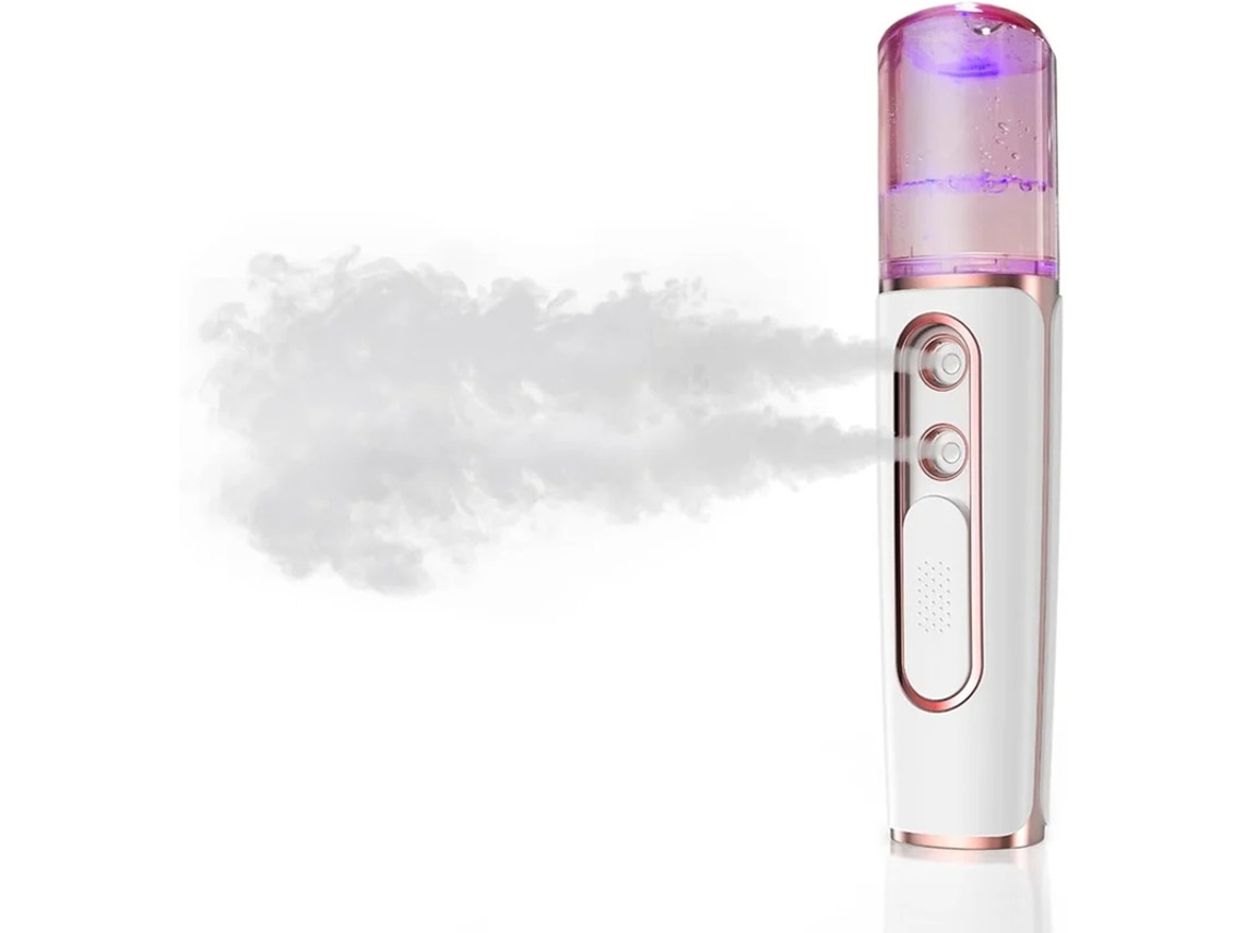 Pulverizador facial nano recargable por USB, vaporizador facial de niebla fría, tanque de agua visible, pulverizador nano blanco Bestvite