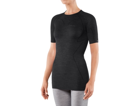 Camiseta para Mujer FALKE Wool-Tech Negro para Fitness (M)