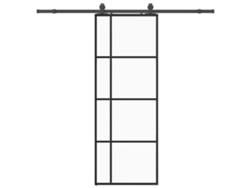 Puerta Corrediza Vidaxl Negro Cristal