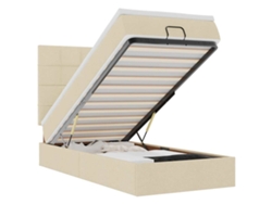 Maison Exclusive - Estructura De Cama Otomana Con Colchón Tela Crema 90x190cm