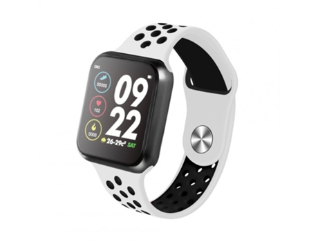 Pulsera Deportiva F9 Pantalla táctil a color Monitor de presión arterial Monitor de sueño Carcasa negra Correa blanca y negra