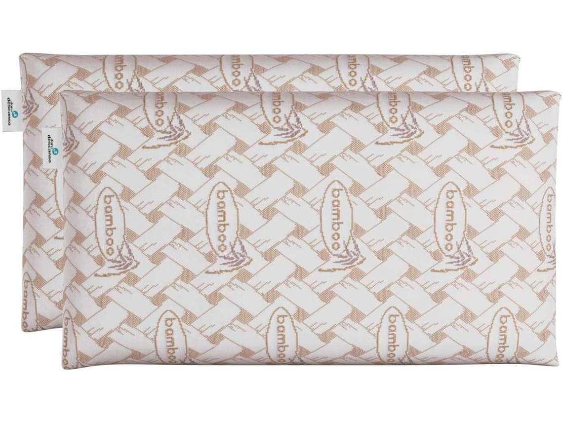 Almohada Viscoelástica x2 75cm Nalui Chloe con Doble Funda (Firmeza Media) Marron