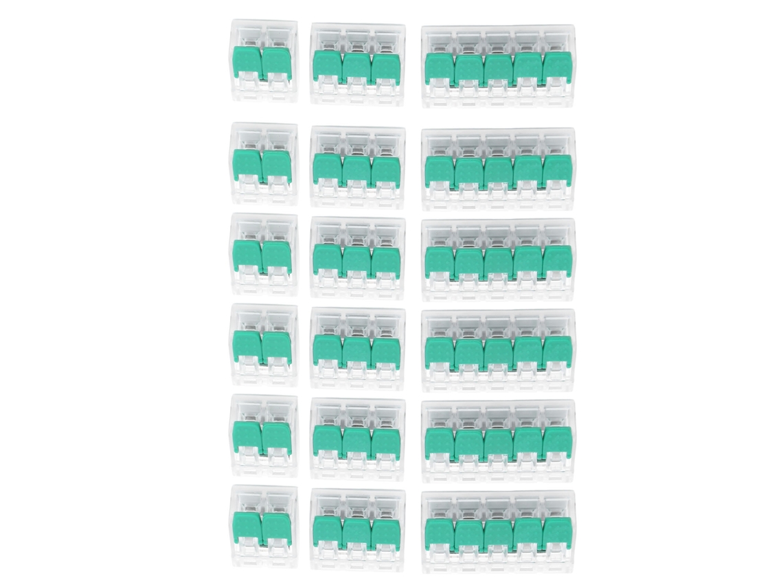 Kit de 60 conectores de cableado sin tornillos PCT662/663/665 para iluminación (verde)
